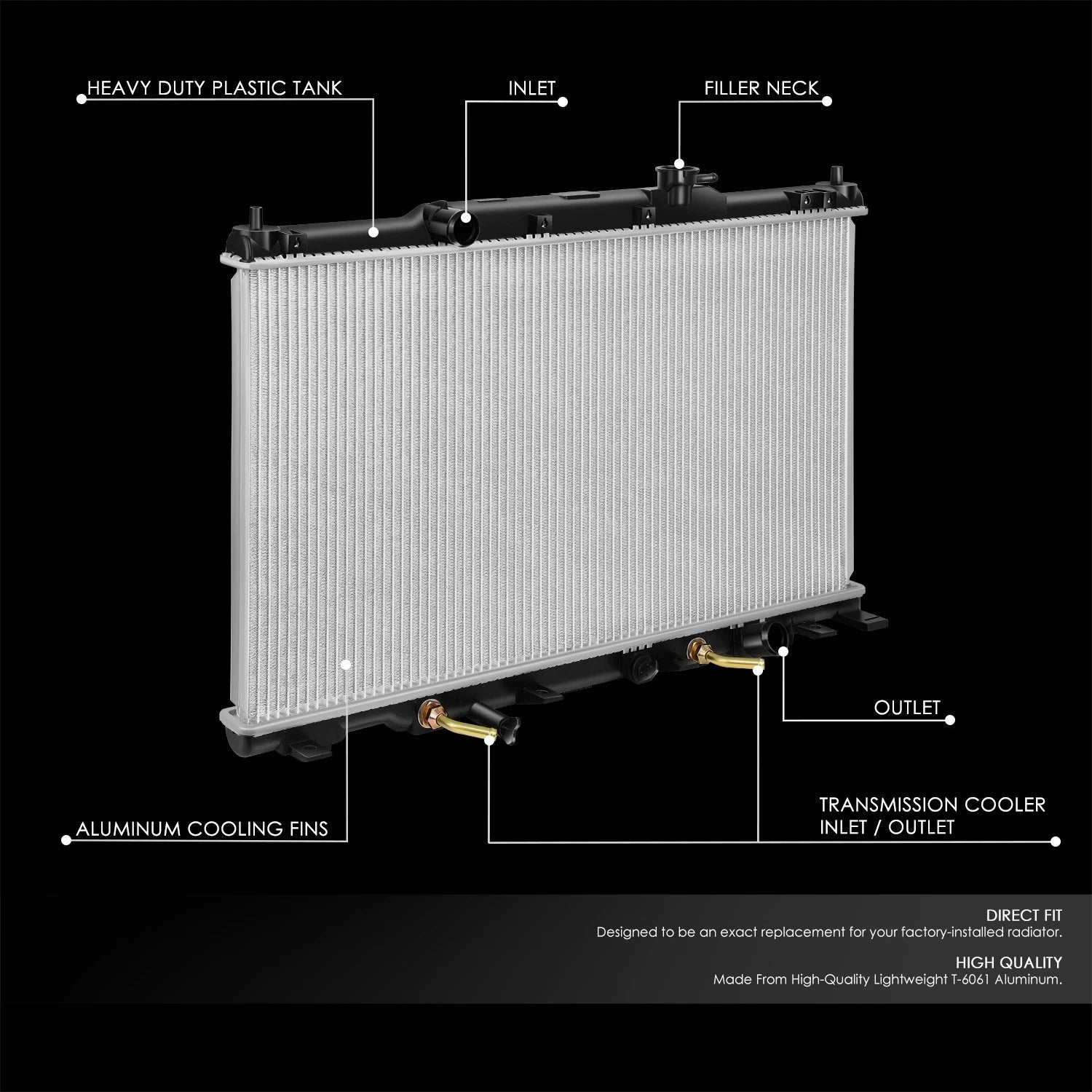 OE Style Aluminum Cooling Radiator for Honda CR-V Element (2002–2006) DPI2443