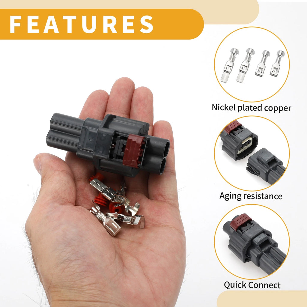 2 Pin Engine Cooling Fan Motor Connector Plug for Ford 