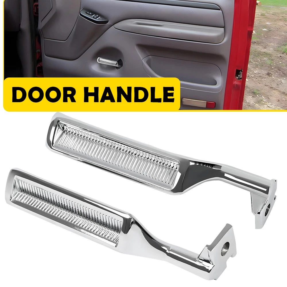 Set of 2 Chrome Inside Door Handles for Ford F150 F250 F350 Bronco (1987–1996)