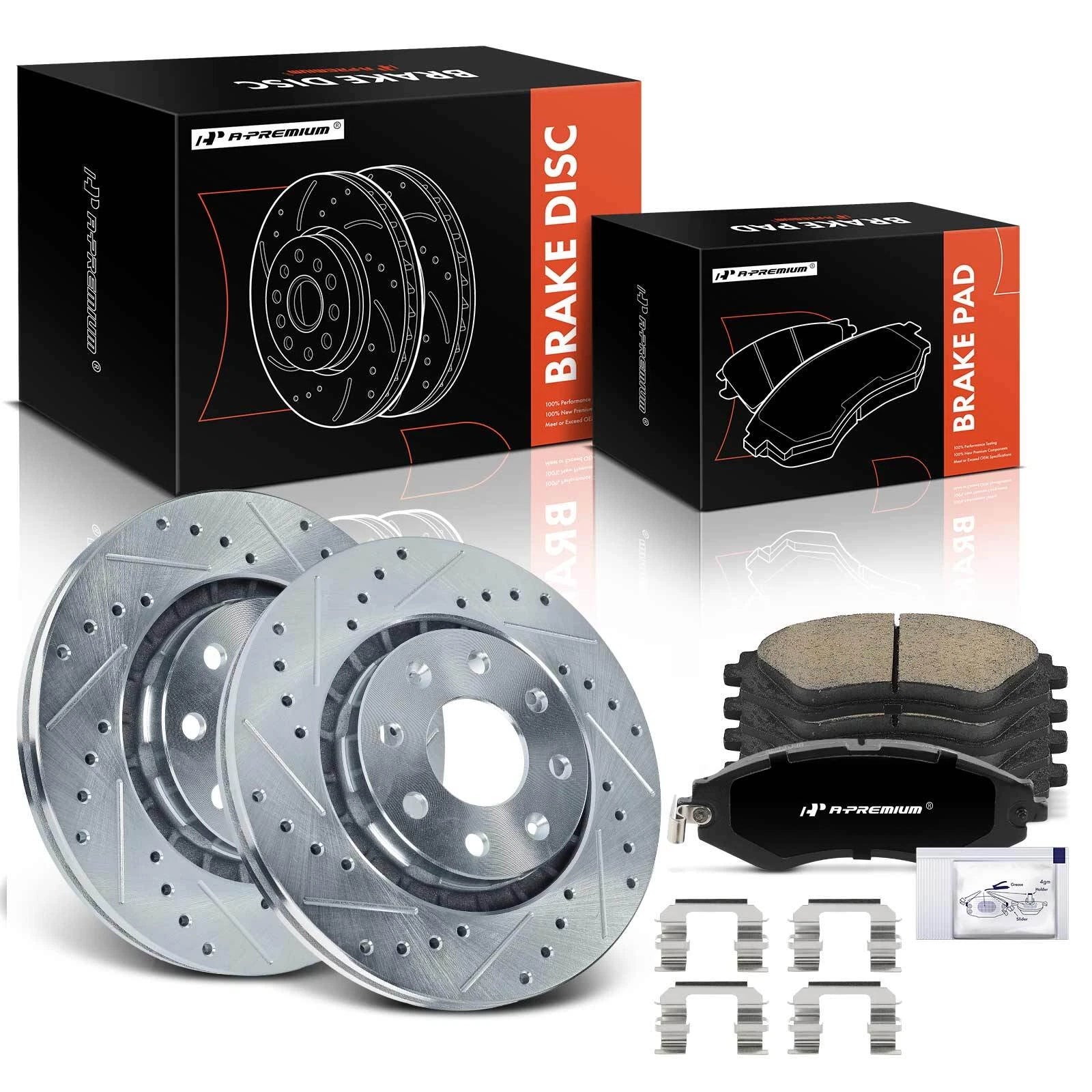 Front Drilled Brake Rotor & Pad for Chevy Aveo Aveo5 Pontiac (2004–2011)
