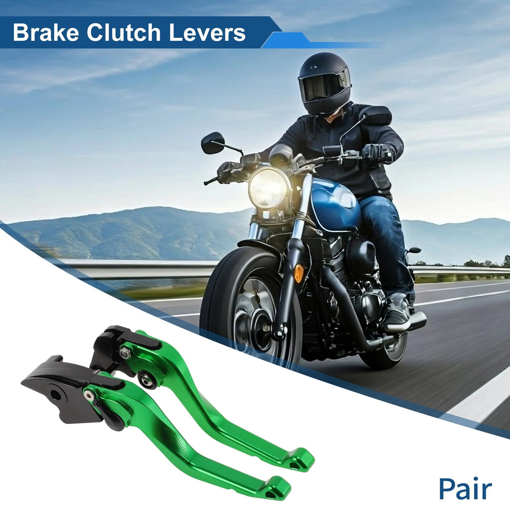 Adjustable Short Brake Clutch Levers for Honda CBR600RR (2003–2006) Green