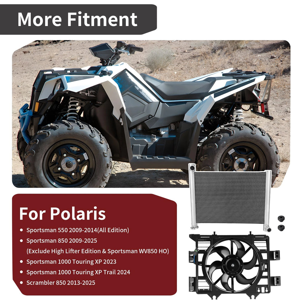 Aluminum Radiator and Fan Shroud Assembly for Polaris Sportsman 550 (2009–2014)