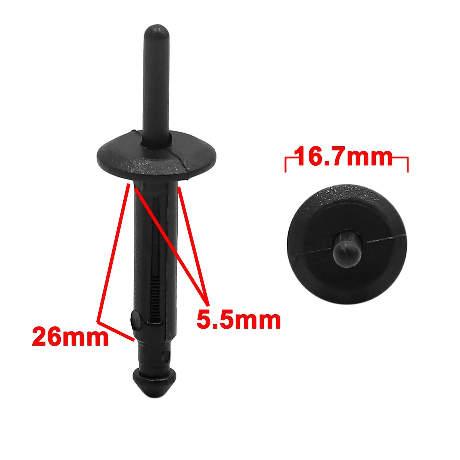 20pcs Black Plastic 5.5mm Car Panel Rivets Fastener Clips for BMW 
