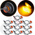 Set of 10 Amber Side Marker Lights with Chrome Bezel for Truck Trailer