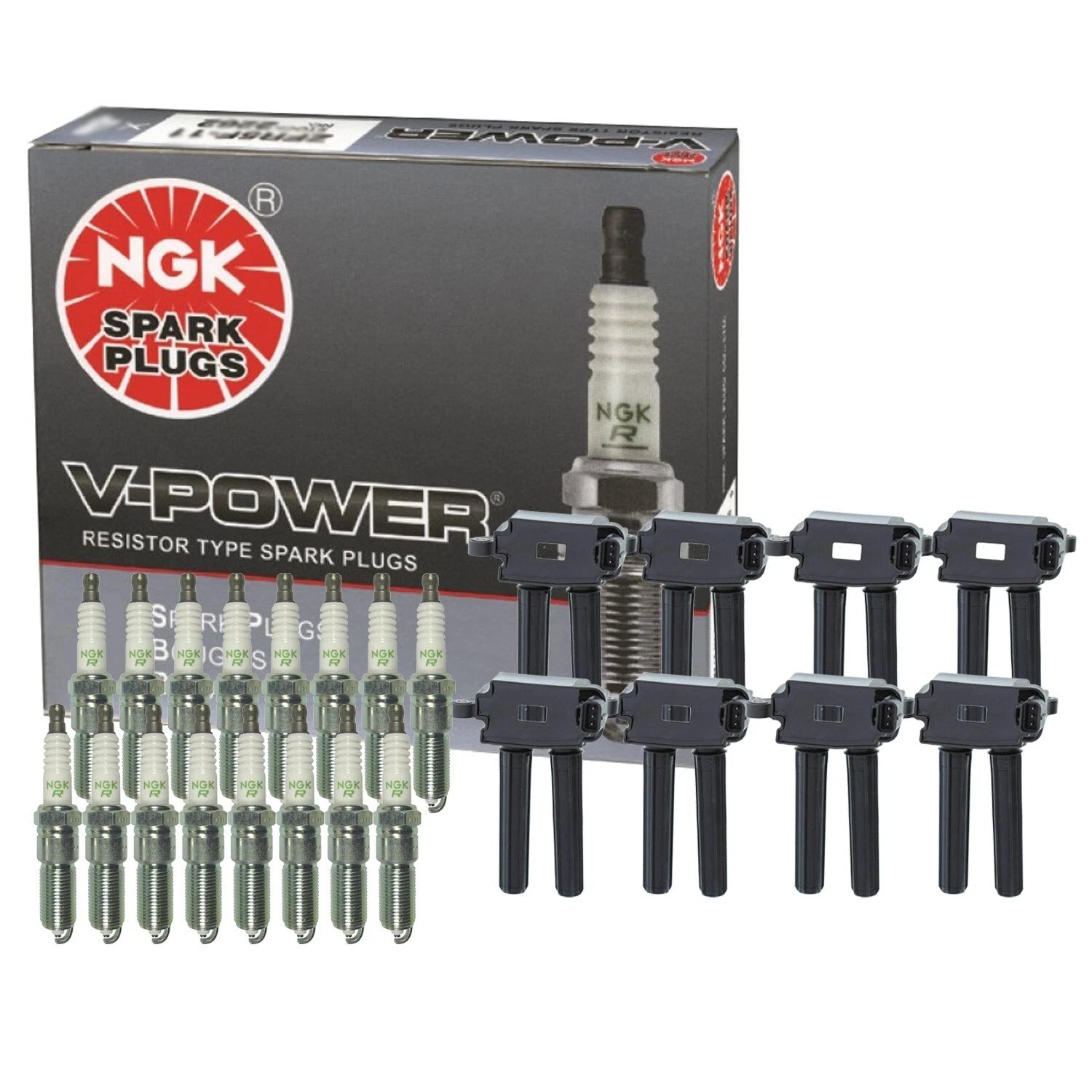 Set of 8 Ignition Coils & 16 Spark Plugs for Dodge (2010–2020)