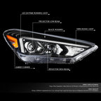 Right Side LED DRL Projector Headlight Lamp Assembly for Tucson (2019–2021)