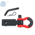 Off-Road Recovery Shackle for 2" Hitch Receiver (45000LB) Red Black