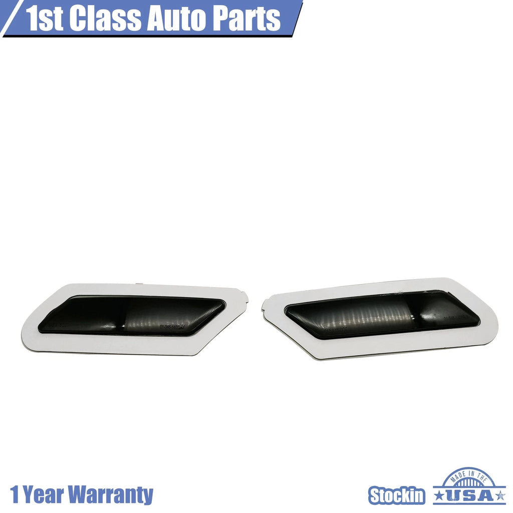 2X Smoke Front Bumper Reflector Side Marker Lights for Audi Q5 (2018-2020)