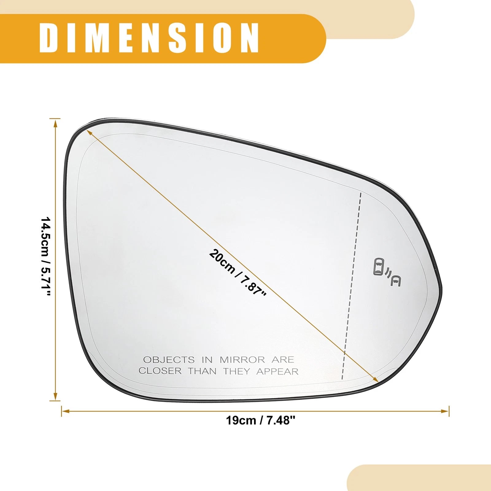 Right Side Rear View Mirror Glass No. 87931-0E250 for Lexus RX350 (2016–2022)