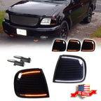 Smoke Front Switchback LED Parking DRL Turn Signal Lights for Ford F-Series