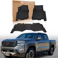 Set of 2 Front + Rear Floor Mats Liner for Nissan Frontier (2022–2024)