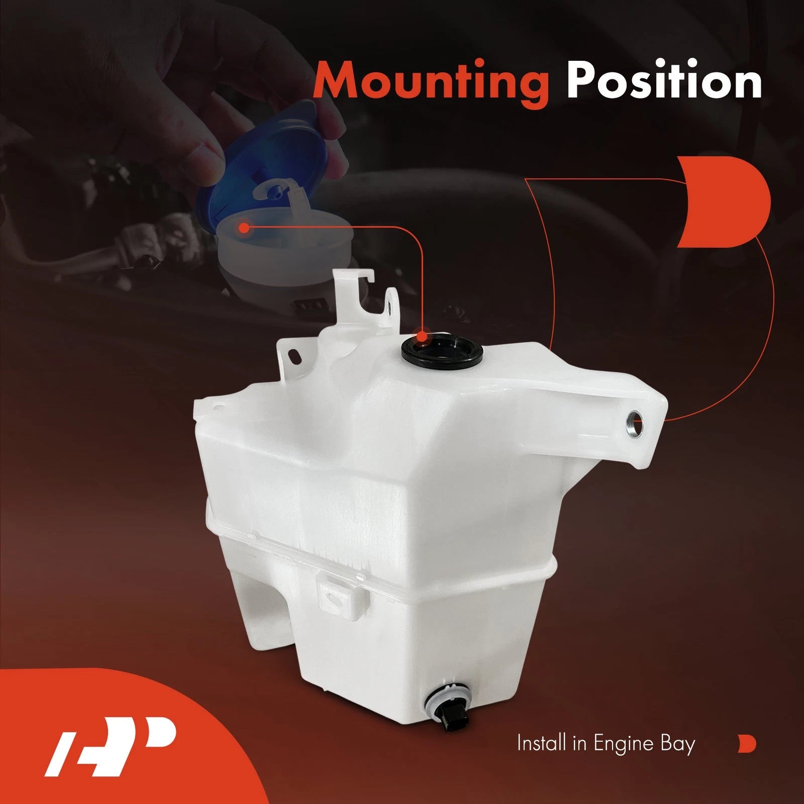 Windshield Washer Reservoir with Pump for Toyota Venza (2021–2024)