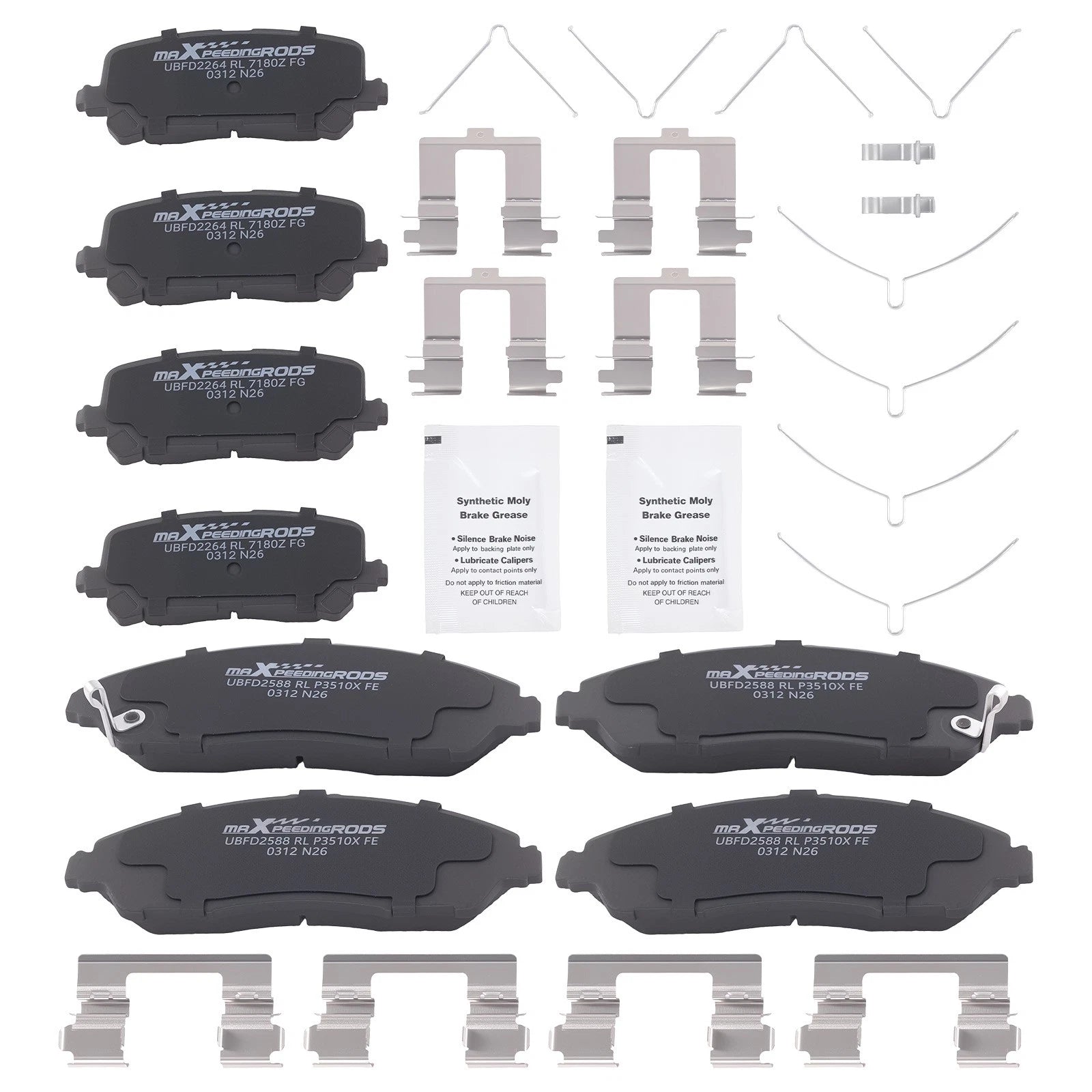 Disc Brake Pads Set for Honda Pilot (2016–2022), Ridgeline (2017–2025)