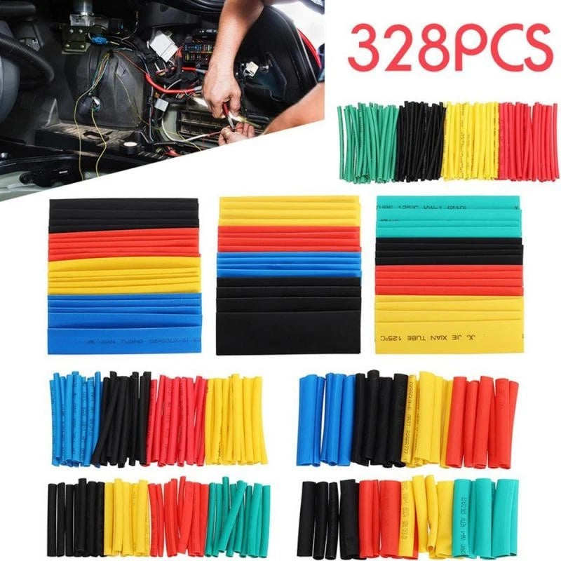 328pcs Heat Shrink Tubing Kit for Automotive Wiring Insulation