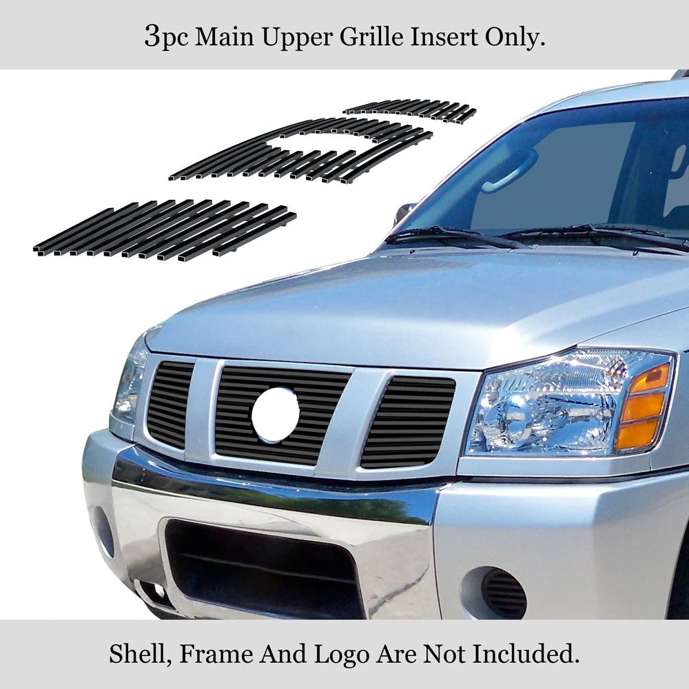 Black Upper Billet Grille Insert for Nissan Titan/Armada (2004-2007)