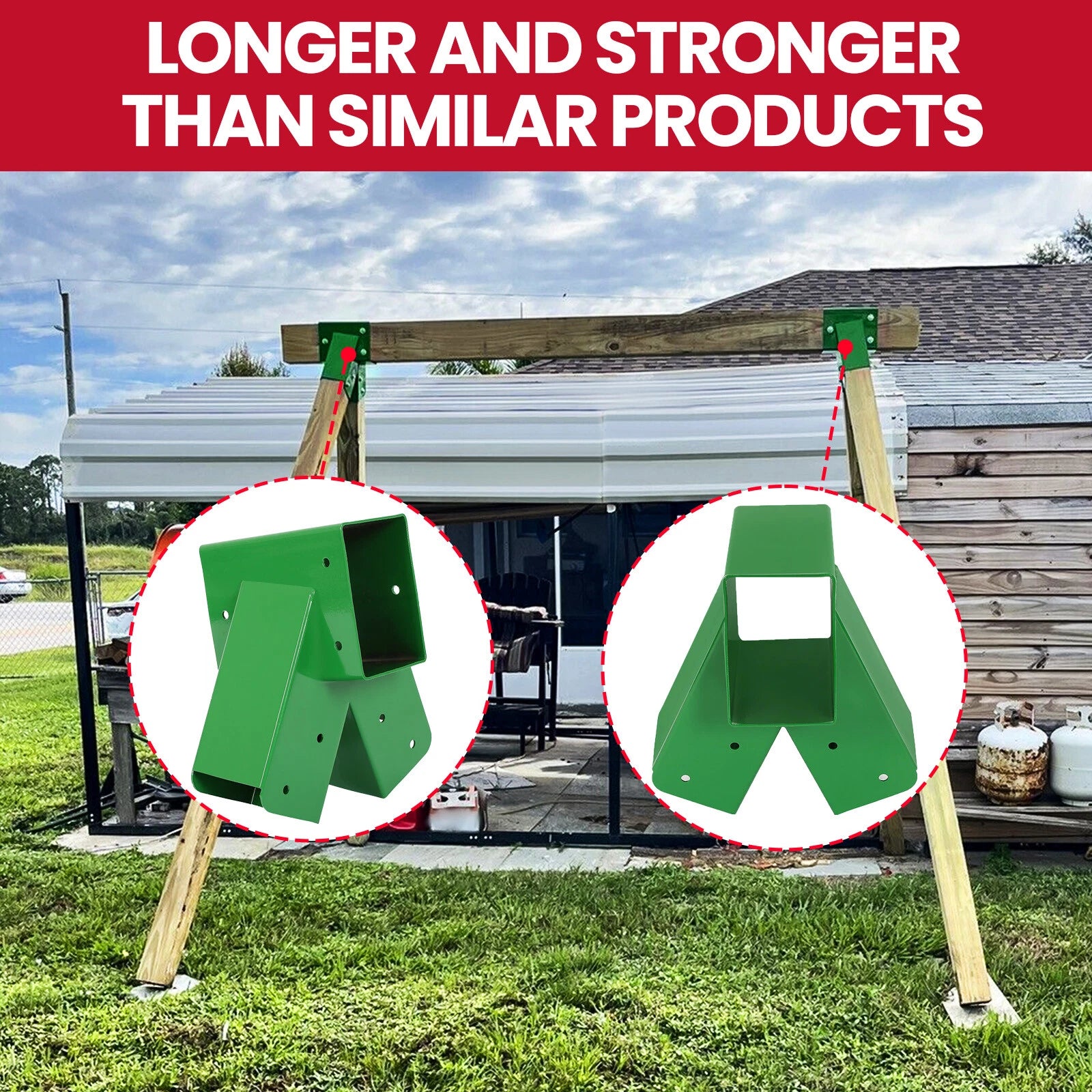 Set of 2 A-Frame Brackets for Swing Set (Fits Various Models)