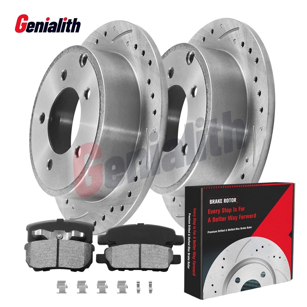 Rear Brake Rotors + Pads for Jeep Patriot Compass Dodge Avenger Chrysler 200 (2007–2017)