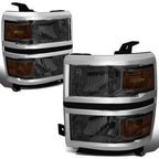 Smoked Headlight + Amber Corner Signal Lamp + LED Fog Light Set for Silverado (2014–2015)