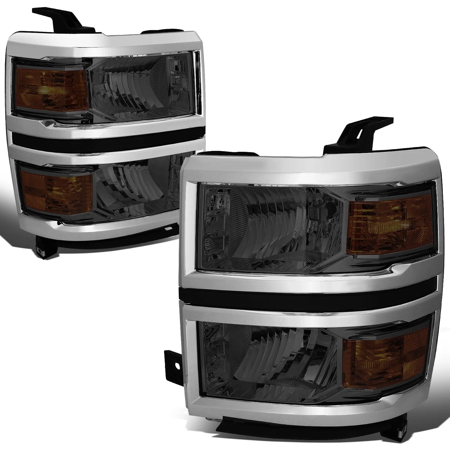Smoked Headlight + Amber Corner Signal Lamp + LED Fog Light Set for Silverado (2014–2015)