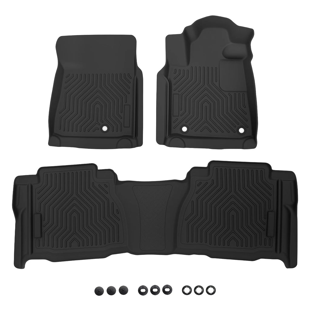 Set of 4 Black Waterproof Floor Mats for Toyota Tundra Double Cab (2007–2011)