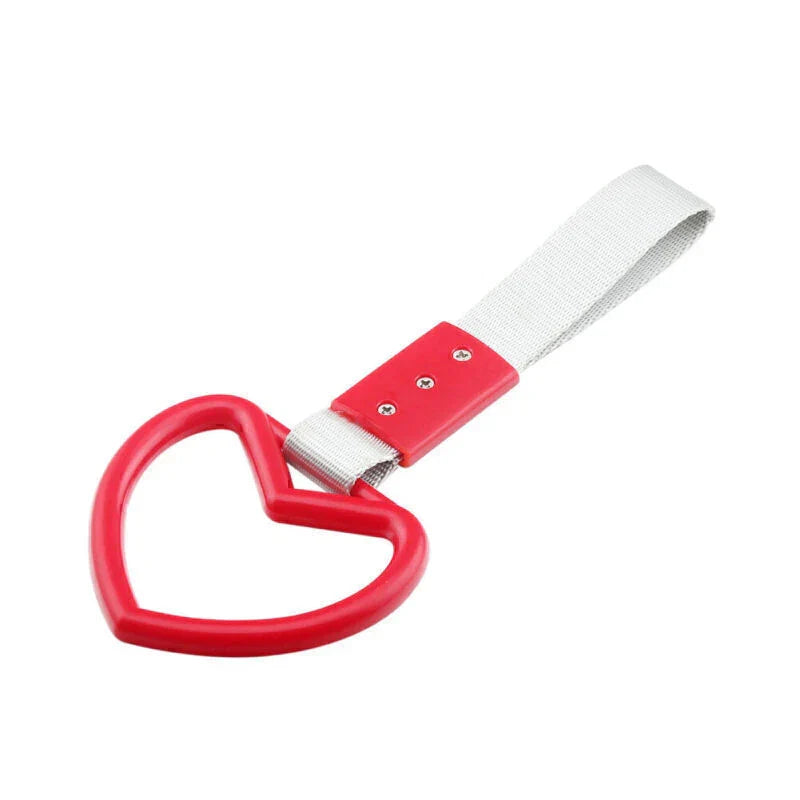 Red Heart JDM Tsurikawa Ring Handle Strap for Train Bus
