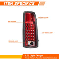 2X LED Tail Lights for Chevy C/K Pickup (1992–1999)