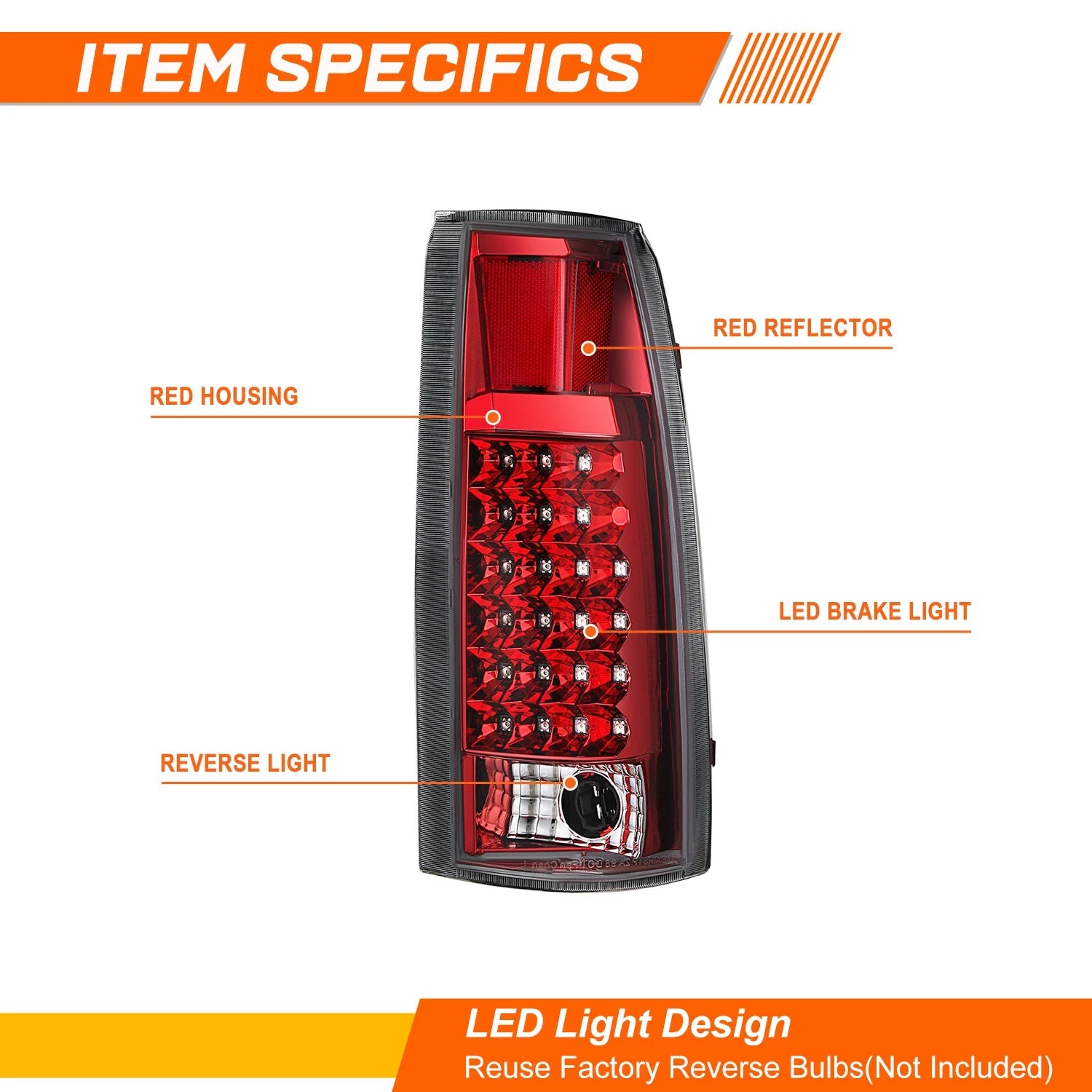 2X LED Tail Lights for Chevy C/K Pickup (1992–1999)