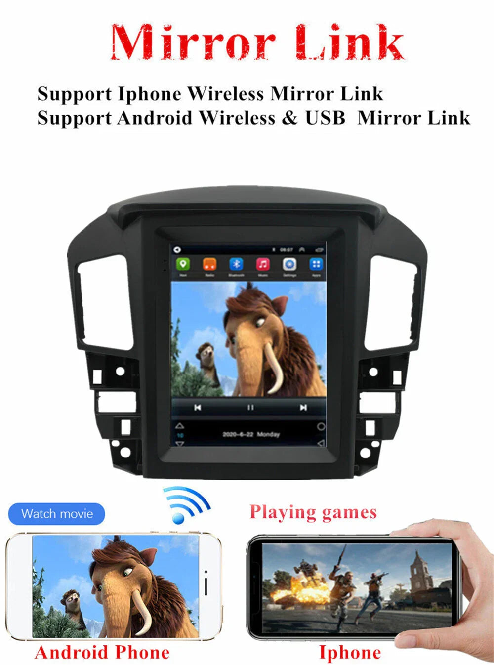 9.7" Android 11 Stereo Radio GPS for Lexus RX300, Toyota Harrier (1998-2003)