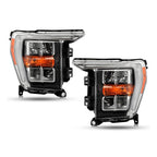 Full LED Headlight Set for Ford F-150 (2021–2023) w/Chrome Bezel