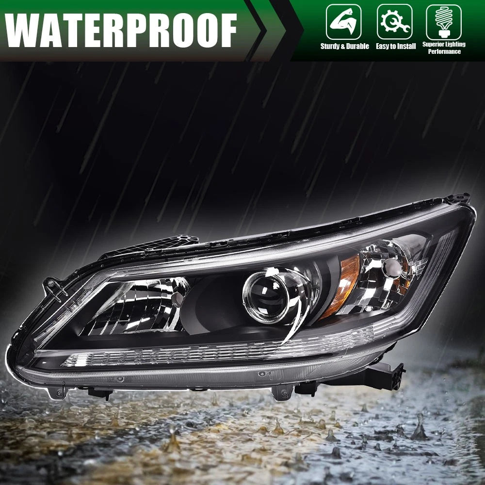 Projector Headlights with Bracket for Honda Accord (2013–2015) LED DRL