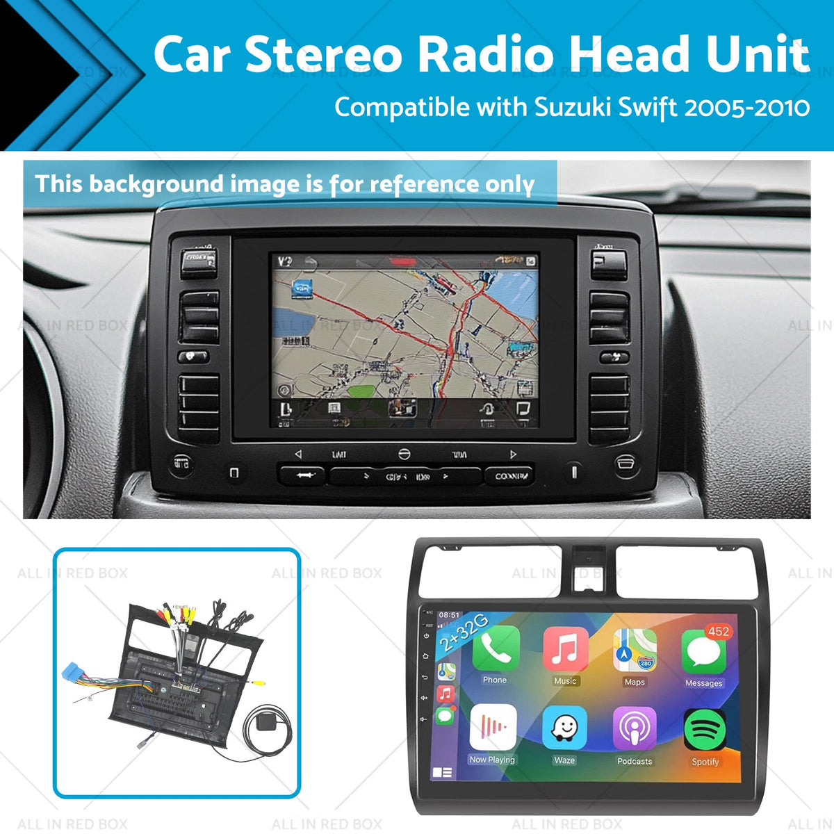 Car Radio Stereo for Suzuki Swift (2013–2023) - Android, Carplay, GPS, 32G