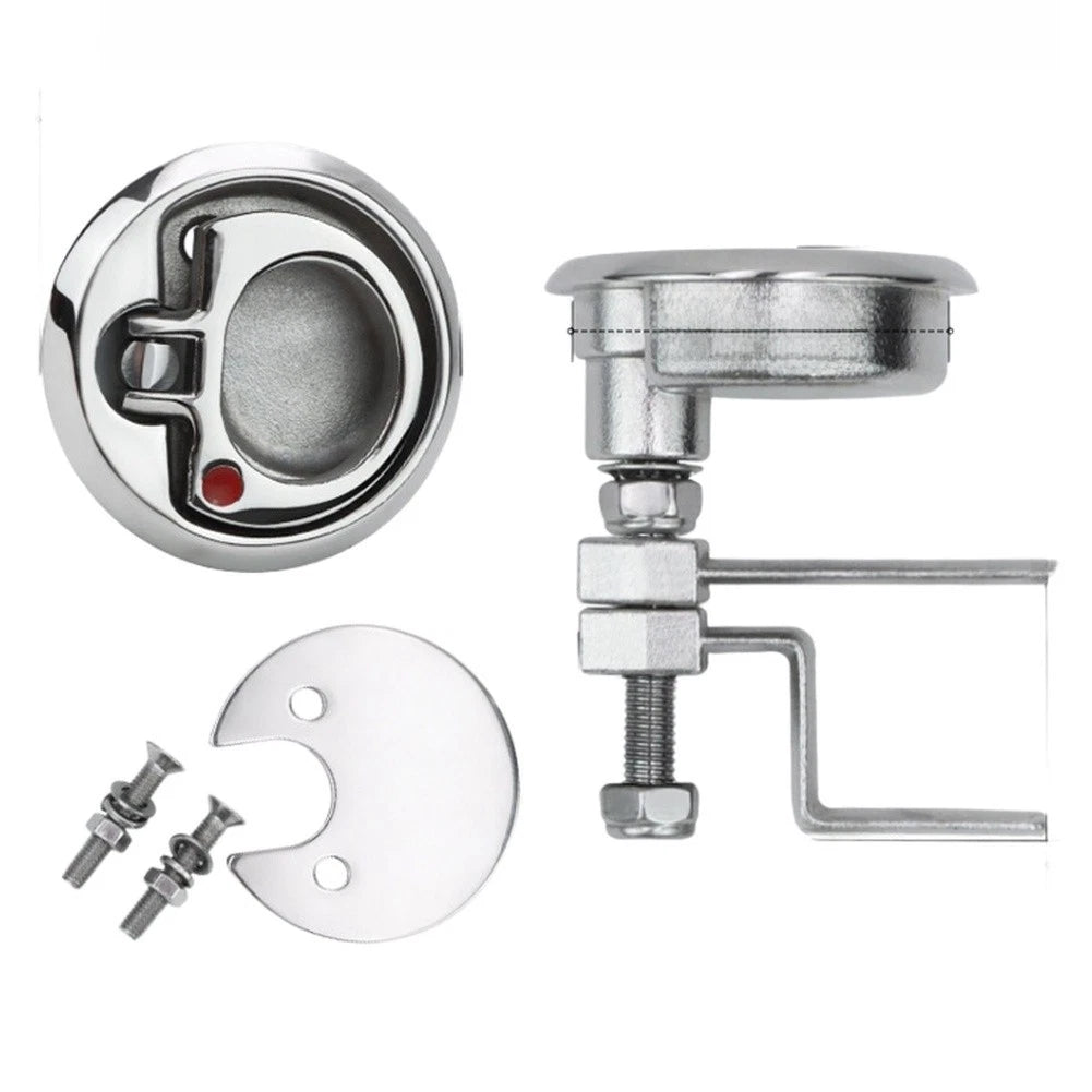 Polished 316 Stainless Steel Square Floor Latch for Marine Applications