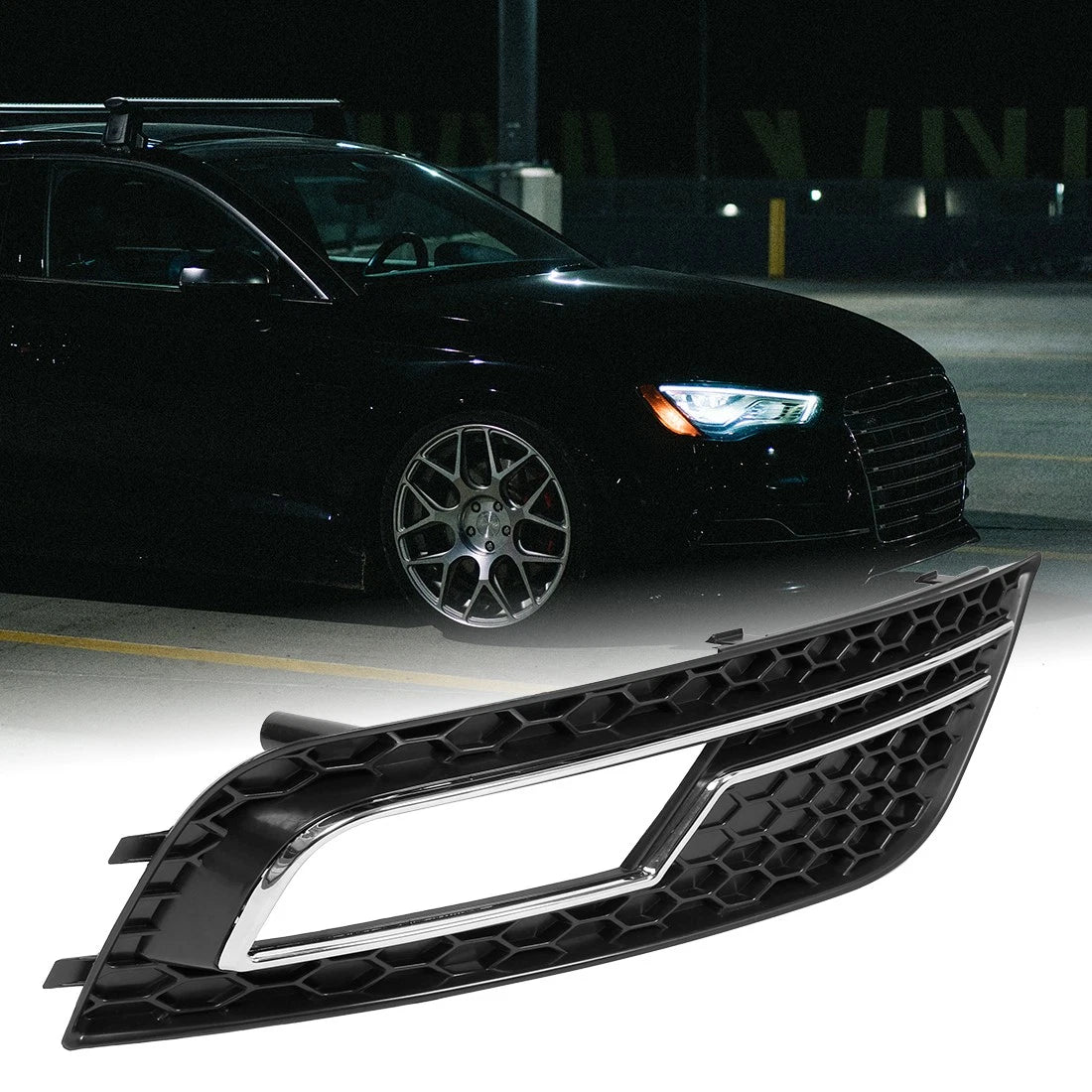 Front Right Fog Light Grille Cover Trim 8K0807682K for Audi A4L (2013–2016)