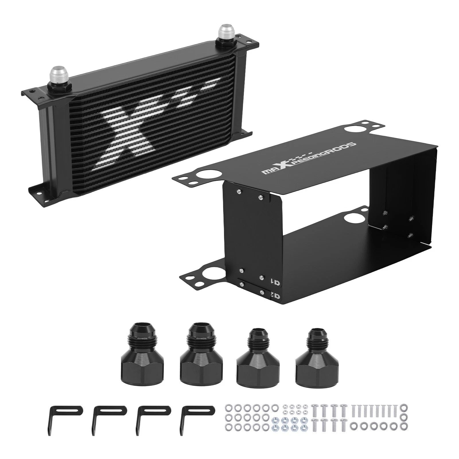 19 Row Transmission Cooler Kit 10AN Stacked Plate Aluminum
