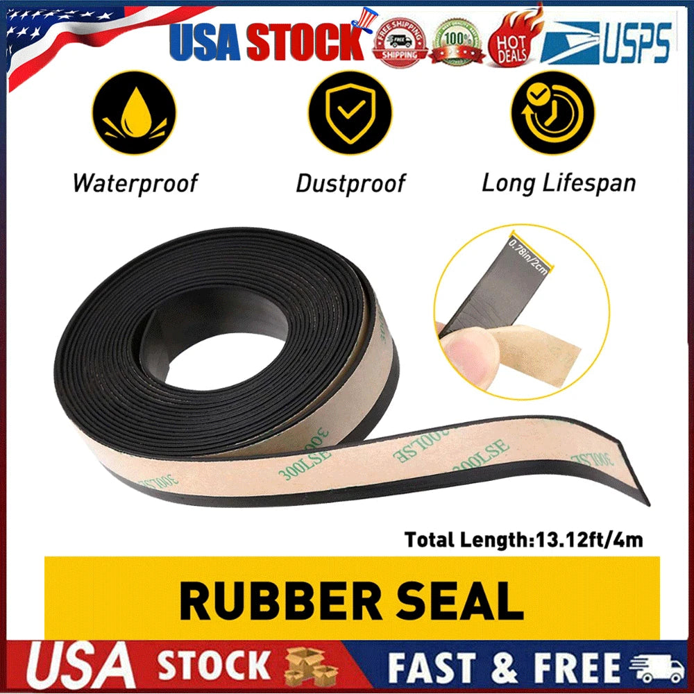 Set of 4 Rubber Seal Strips for Car Front Rear Side Windows