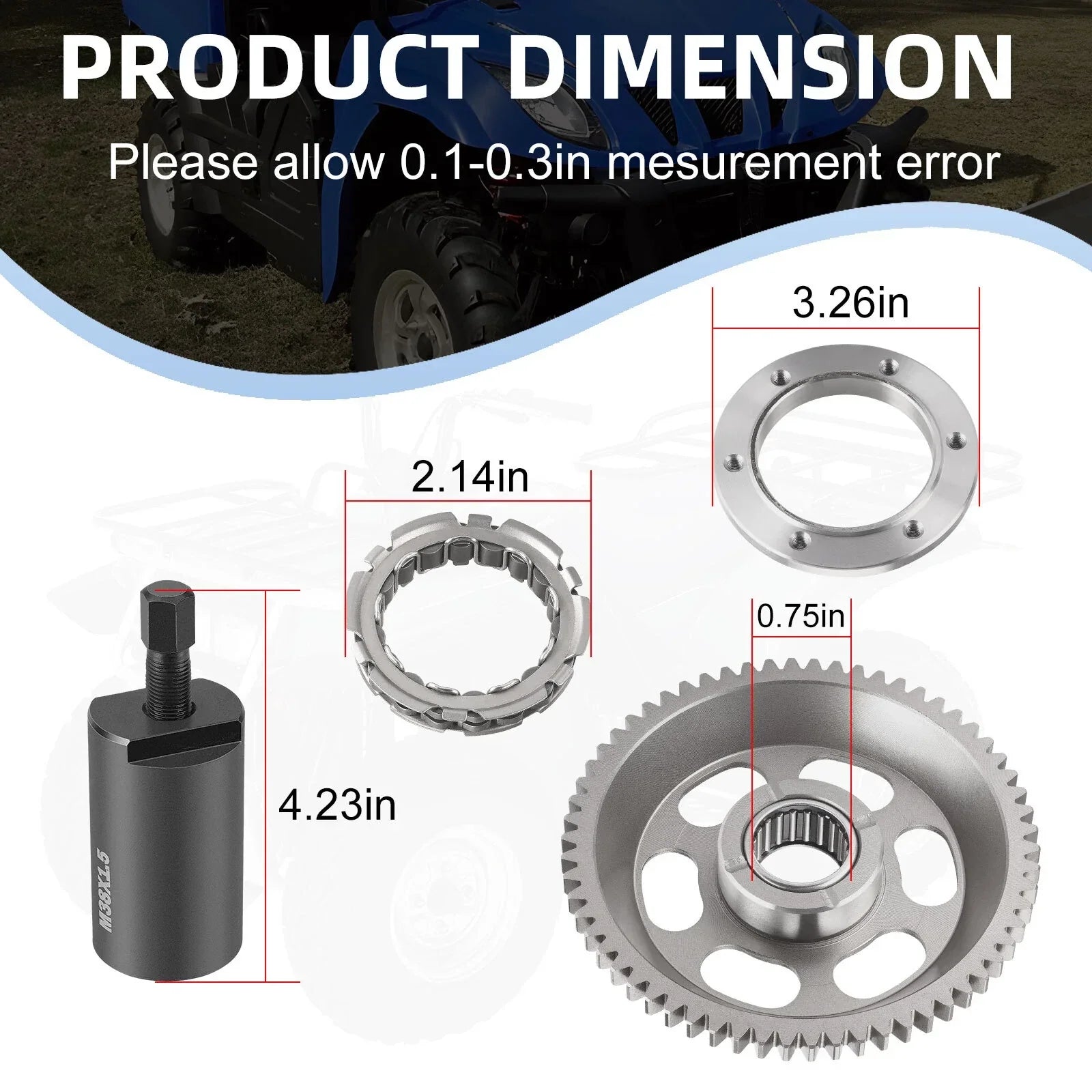 Starter Clutch One Way Bearing and Gear Idler Kit for Suzuki LTZ400 (2003–2014)