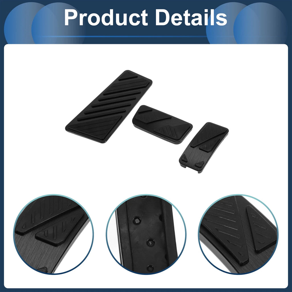 3 Pcs Automatic Foot Accelerator Pedal Covers for Ford Ranger (2024) Black
