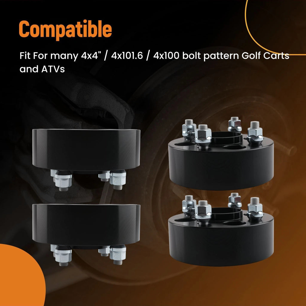 Set of 4 Hub Centric Wheel Spacers for EZGO (2 Inch, 4x4 Pattern, 78.1mm Bore)