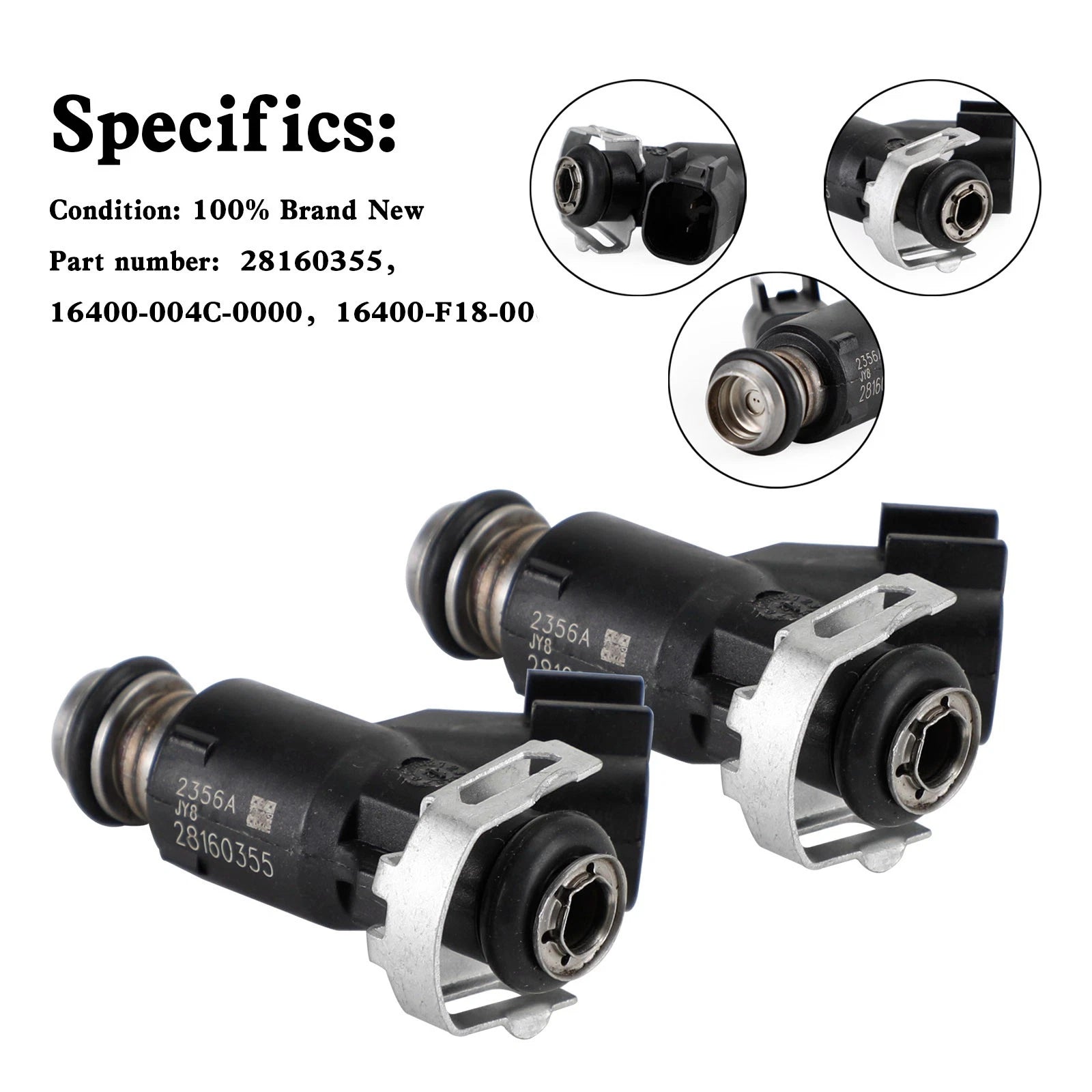 2X Fuel Injector 28160355 16400-004C-0000 for HiSun EFI UTV550 MSU500 HS500