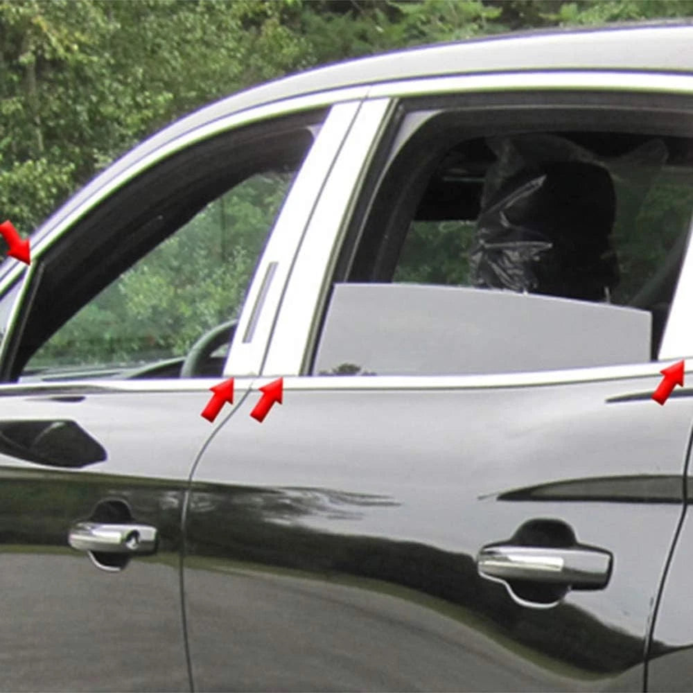 Luxury FX Stainless Pillar Posts Kit with Mirror Pieces for Lincoln MKX (2016–2018)