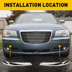 Set of 2 Front Bumper Molding Trim Chrome for Chrysler 300 (2011-2014)