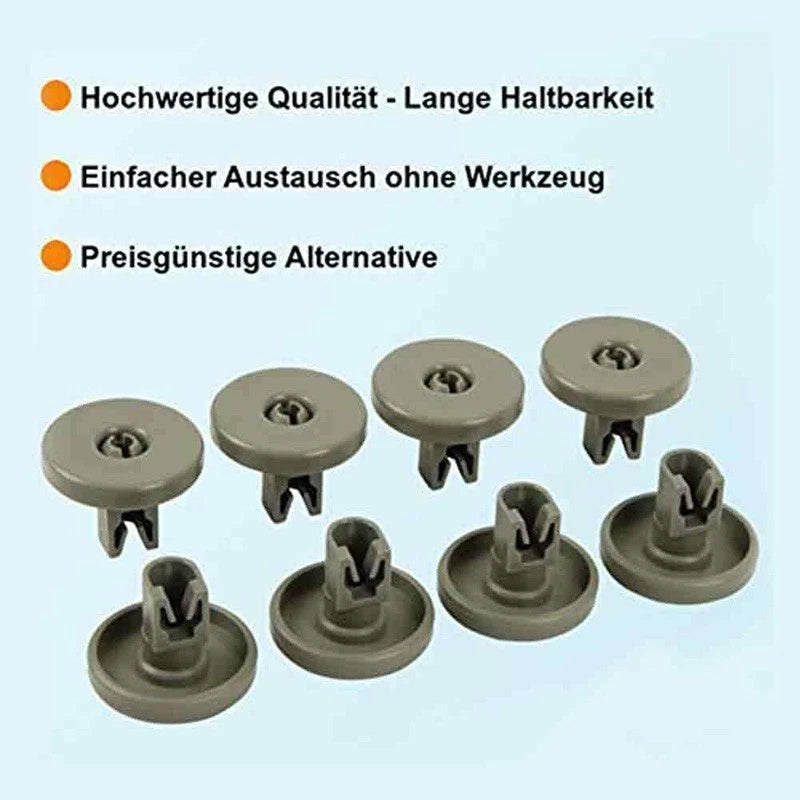 8PCS Dishwasher Wheels for AEG Favorit/Privileg/Zanussi