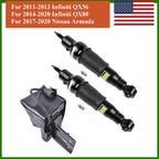 2X Rear Shock Absorber + Air Suspension Compressor for Infiniti QX80 (2014–2020)