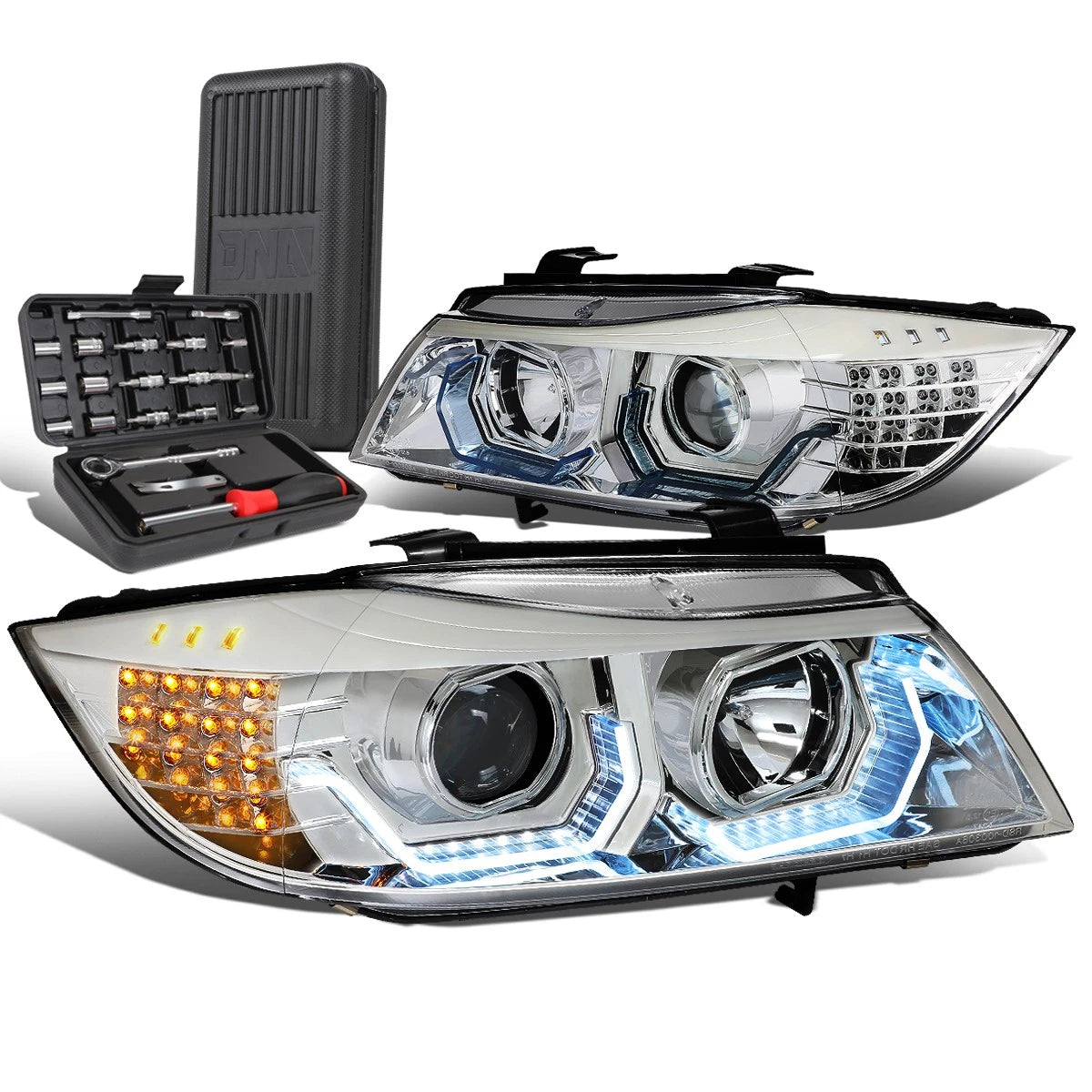 3D LED Halo Projector Headlight for BMW 3-Series E90 (2009–2012)