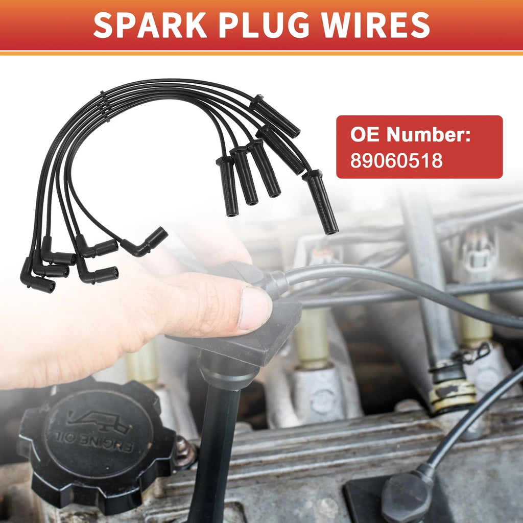 6 Pcs Spark Plug Wire Ignition Coil Cable No. 89060518 for Chevrolet Express 1500 (2003–2005)