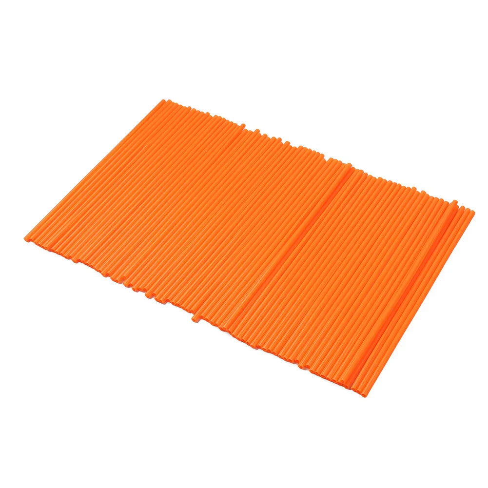 72pcs Spoke Skins Covers for Motocross Dirt Bike Wheel Rim Guard Orange