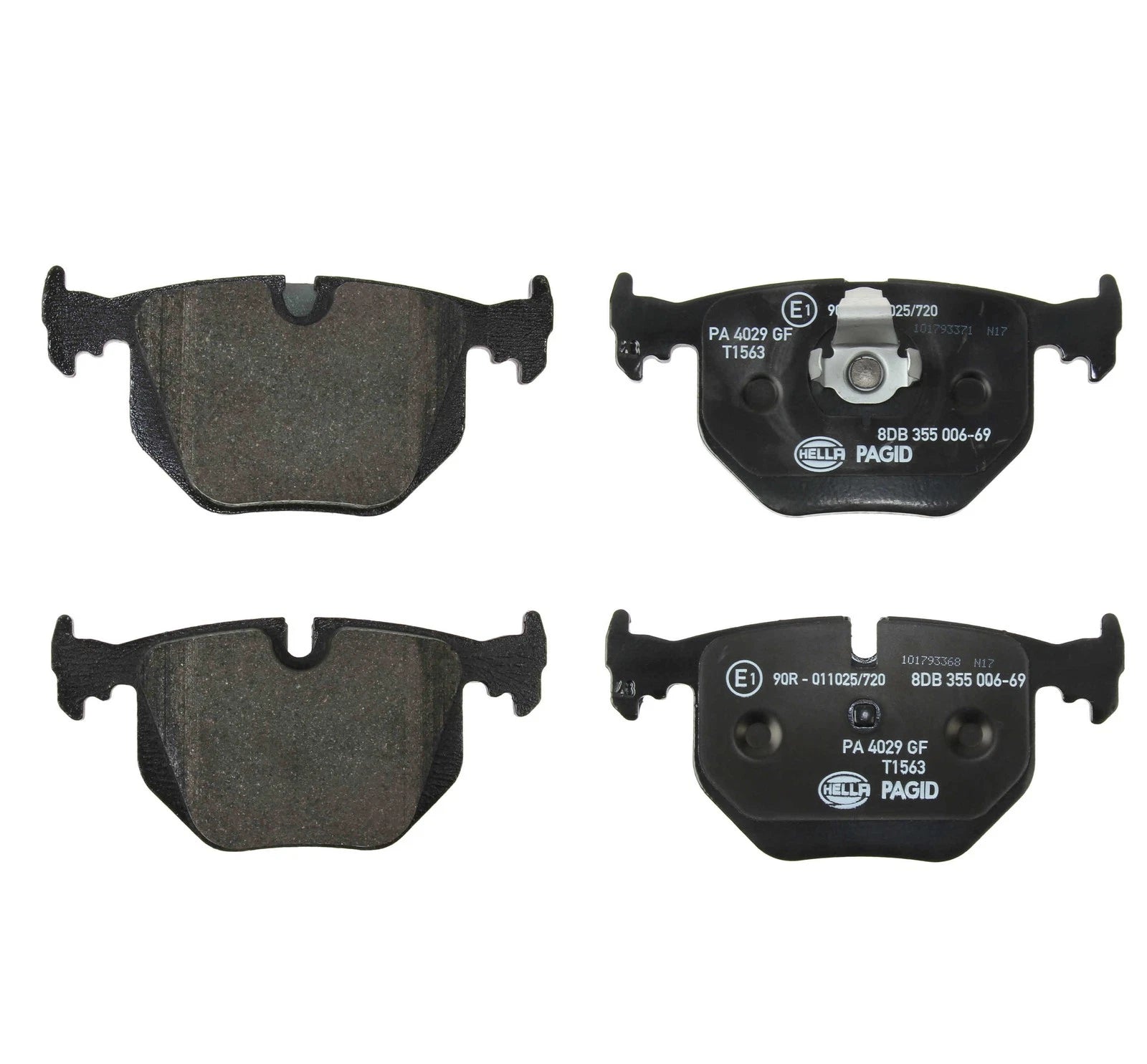 Set of 4 Hella Pagid 355008091 Rear Disc Brake Pads for BMW X5, 740iL, 750iL, 740i, M3 (1995–2006)
