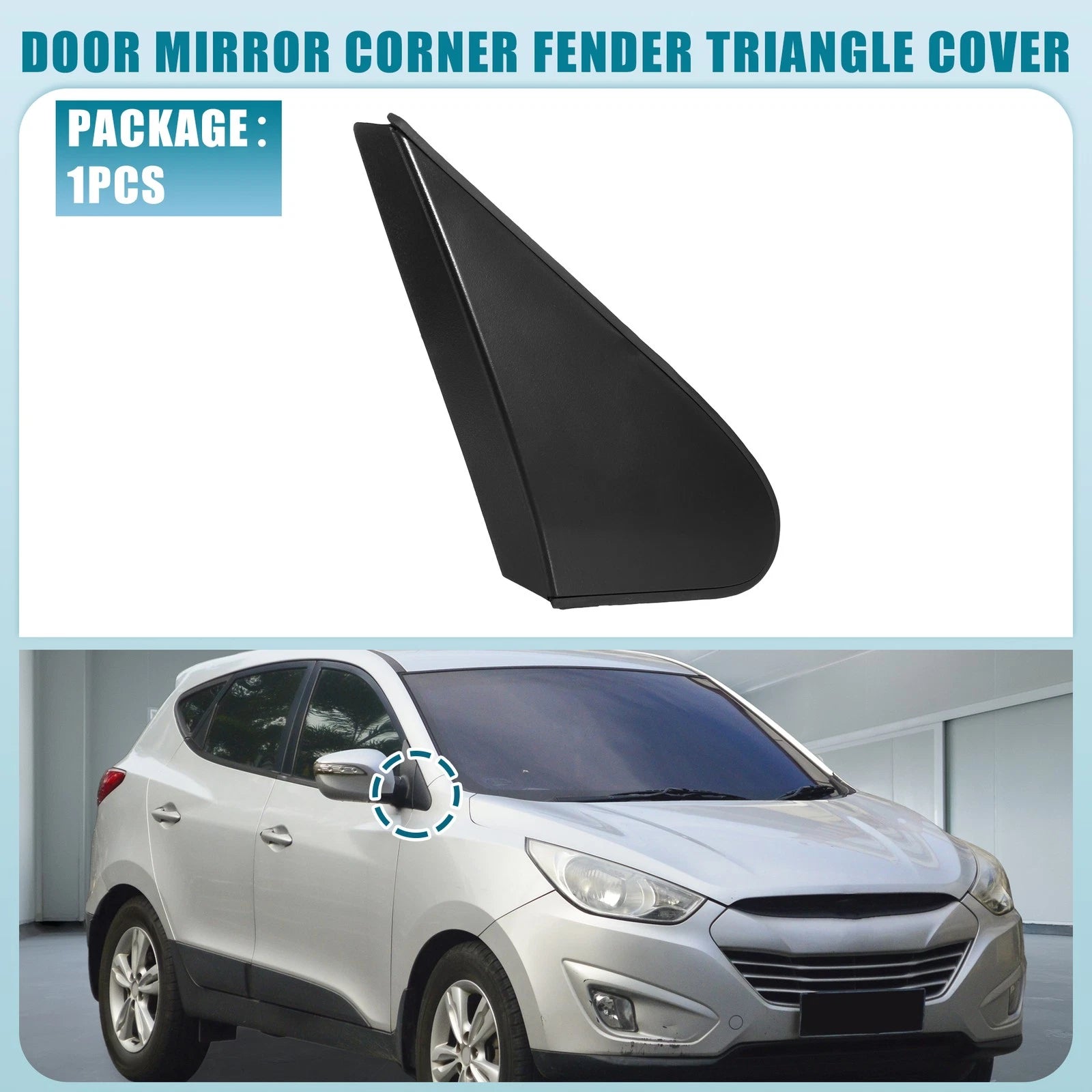 Right Mirror Corner Fender Triangle Cover No. 861902S000 for Hyundai Tucson (2016–2021)