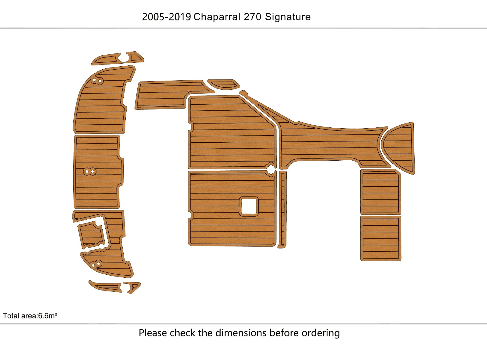 EVA Pads Faux Teak Flooring for Chaparral 270 Signature (2005)