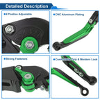 Brake Clutch Levers for Suzuki GSXR1000 (2009–2019) Black Green Handle 1 Pair